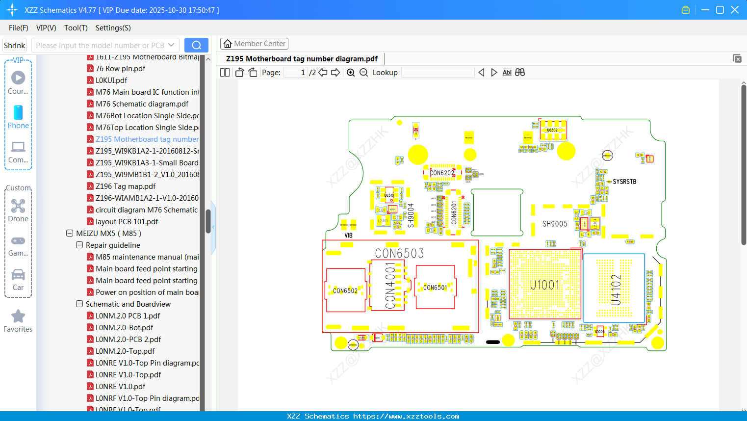 Meizu Z195 Motherboard Tag Number Diagram